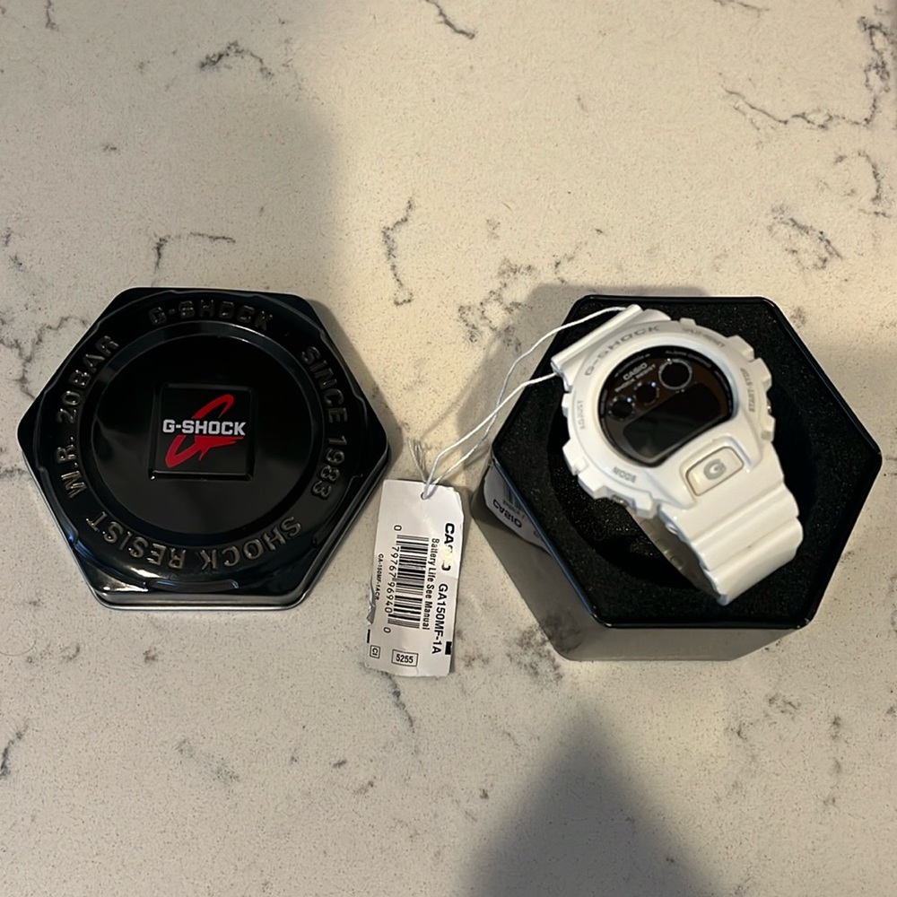 White G Shock NWT needs battery